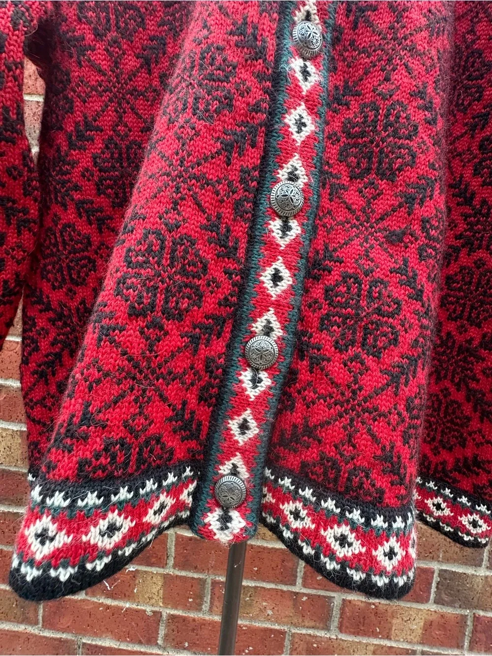 L.L. Bean Sweater 100% Merino Wool Cardigan Nordic Fair Isle Cabin Core Heritage